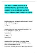 ZOO 3603C &ndash; EXAM 3 EXAM WITH CORRECT ACTUAL QUESTIONS AND CORRECTLY WELL DEFINED ANSWERS LATEST ALREADY GRADED A&plus; 2025 &ndash; 2026