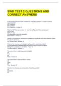 SWD TEST 2 QUESTIONS AND CORRECT ANSWERS 