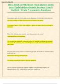 HUC Mock Certification Exam &lpar;Latest 2026&sol; 2027 Update&rpar; Questions & Answers &vert; 100&percnt; Verified &vert; Grade A &vert;Complete Solutions
