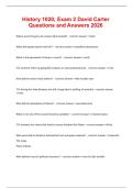 History 1020&semi; Exam 2 David Carter Questions and Answers 2026