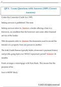 QFA - Loans Questions with Answers &lpar;100&percnt; Correct  Answers&rpar;