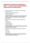 Substation Technician Certification Exam &ndash; Practice Test &lpar;100 Questions with Answers & Rationales&rpar; 
