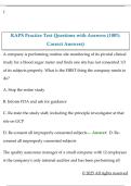 RAPS Practice Test Questions with Answers &lpar;100&percnt;  Correct Answers&rpar;