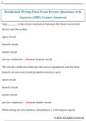 Residential Wiring Final Exam Review Questions with  Answers &lpar;100&percnt; Correct Answers&rpar;