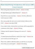 Rhode Island Driving Test Questions with Answers &lpar;100&percnt;  Correct Answers&rpar; 