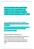 BLEA 855 TRAFFIC FINAL EXAM WITH CORRECT ACTUAL QUESTIONS AND CORRECTLY WELL DEFINED ANSWERS LATEST ALREADY GRADED A&plus; 2025 &ndash; 2026