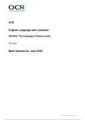 OCR  AS Level English Language and Literature H074&sol;02&colon; The language of literary texts Mark Scheme for June 2025
