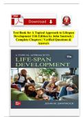 Test Bank for A Topical Approach to Lifespan Development 11th Edition by John Santrock &vert; Complete Chapters &vert; Verified Questions & Answers