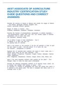 AEST ASSOCIATE OF AGRICULTURE INDUSTRY CERTIFICATION STUDY GUIDE QUESTIONS AND CORRECT ANSWERS