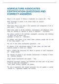 AGRICULTURE ASSOCIATES CERTIFICATION QUESTIONS AND CORRECT ANSWERS