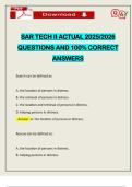 SAR TECH II ACTUAL 2025&sol;2026 QUESTIONS AND 100&percnt; CORRECT ANSWERS