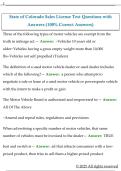 State of Colorado Sales License Test Questions with  Answers &lpar;100&percnt; Correct Answers&rpar;