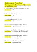 Cardiovascular Physiology- Hemodynamics Exam Actual Questions and Answers 2026&period;docx