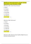 MedSurg Hemodynamics Exam Actual Questions and Answers 2026&period;docx