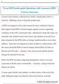 Texas BON study guide Questions with Answers &lpar;100&percnt;  Correct Answers&rpar; 