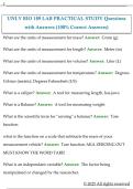 UNLV BIO 189 LAB PRACTICAL STUDY Questions with Answers
