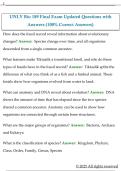 UNLV Bio 189 Final Exam Questions with Answers  &lpar;100&percnt; Correct Answers&rpar; 