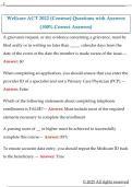Wellcare ACT 2022 &lpar;Centene&rpar; Questions with Answers  &lpar;100&percnt; Correct Answers&rpar;