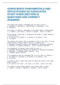 AGRICULTURE ASSOCIATE CERTIFICATION STUDY GUIDE QUESTIONS AND CORRECT ANSWERS