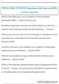 WELLCARE CENTENE Questions with Answers &lpar;100&percnt;  Correct Answers&rpar; 