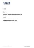 OCR A LEVEL LAW H418&sol;01 JUNE 2025 MARK SCHEME&colon; The legal system and criminal law