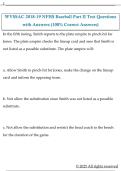 WVSSAC 2018-19 NFHS Baseball Part II Test Questions  with Answers &lpar;100&percnt; Correct Answers&rpar;