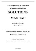 Complete Solutions Manual &mdash; An Introduction to Statistical Concepts&comma; 4th Edition &mdash; Debbie L&period; Hahs-Vaughn&comma; 2020 &mdash; ISBN 9781138650558 &mdash; Chapters 1&ndash;20 Covered &lpar;Latest Update&rpar;