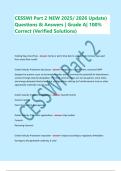 CESSWI Part 2 NEW 2025&sol; 2026 Update&rpar;  Questions & Answers &vert; Grade A&vert; 100&percnt;  Correct &lpar;Verified Solutions&rpar;