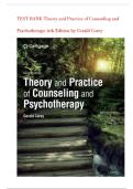 TEST BANK Theory and Practice of Counseling and Psychotherapy 11th Edition by Gerald Corey ||LATEST EDITION ||VERIFIED ANSWERS AND GRANTEE PASS