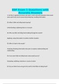 EDF Exam 1 Questions with Accurate Answers