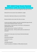EDF 2005 Final Exam Review Questions with Accurate Answers