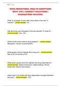 HOSA BEHAVIORAL HEALTH QUESTIONS  WITH 100&percnt; CORRECT SOLUTIONS &vert;  GUARANTEED SUCCESS&period;