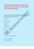 TMC Mechanical Ventilation NEW 2025/ 2026  Update) Questions & Answers | Grade A| 100%  Correct (Verified Solutions) 