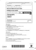 A Level Edexcel Geography Paper 3 2025 Question Paper