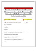 Test Bank Chapter 12&colon; Drugs for Pain Management Visovsky&colon; Introduction to Clinical Pharmacology&comma; 10th Edition  Exam &lpar;Mobility Exams&rpar; A&plus; Graded 100&percnt; Verified Latest Update 2025&period;