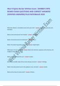 West Virginia Barber Written Exam &vert; BARBER STATE  BOARD EXAM QUESTIONS AND CORRECT ANSWERS  &lpar;VERIFIED ANSWERS&rpar; PLUS RATIONALES 2025 