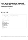 SANS SEC401 Module Quizzes Questions & Answer &vert; With 100&percnt; Correct Answers graded A&plus; Guaranteed Success&excl;&excl;SANS SEC401 Module Quizzes Questions & Answer &vert; With 100&percnt; Correct Answers graded A&plus; Guaranteed Success&excl;&excl;