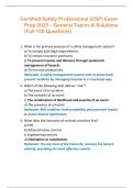 Certified Safety Professional &lpar;CSP&rpar; Exam  Prep 2025 &ndash; General Topics & Solutions  &lpar;Full 100 Questions&rpar; 