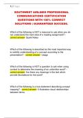SOUTHWEST AIRLINES PROFESSIONAL  COMMUNICATIONS CERTIFICATION  QUESTIONS WITH 100&percnt; CORRECT  SOLUTIONS &vert; GUARANTEED SUCCESS&period; 