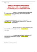 TSA WRITING SKILLS ASSESSMENT  QUESTIONS WITH 100&percnt; CORRECT  SOLUTIONS &vert; GUARANTEED SUCCESS&period; 