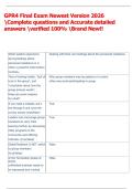 GPR4 Final Exam Newest Version 2026  Complete questions and Accurate detailed  answers verified 100&percnt; Brand New&excl;&excl; 
