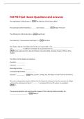 FIJI PIE Final  Exam Questions and answers 