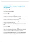 FIS 10101 Midterm Review Exam Questions  and answers 