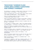 TEAS EXAM 7 SCIENCE FLASH CARDS (95%) CORRECT QUESTIONS AND CORRECT ANSWERS