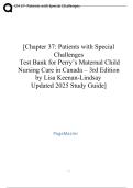 Chapter 37&colon; Patients with Special Challenges &vert; Test Bank for Perry&rsquo;s Maternal Child Nursing Care in Canada &ndash; 3rd Edition by Lisa Keenan-Lindsay &vert; Verified Questions with Rationales &vert; Updated 2025 Study Guide &vert; 100&percnt; Verified & Updated 2025 &vert; GUARANTEED A&plus; 