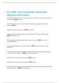 Frsc 1100 - Intro to Canadian Justice Exam  Questions and answers 