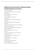 Global Financial Environment&colon; Monetary Systems  and BOP Questions and answers 