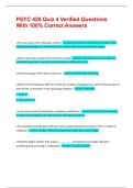 PSYC 420 Quiz 4 Verified Questions With 100&percnt; Correct Answers
