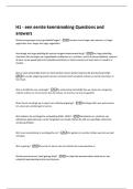 H1 - een eerste kennismaking Questions and  answers 