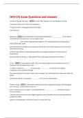 HPD CPL Exam Questions and answers 